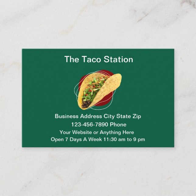 Mexican Taco Restaurant  Business Card (Front)