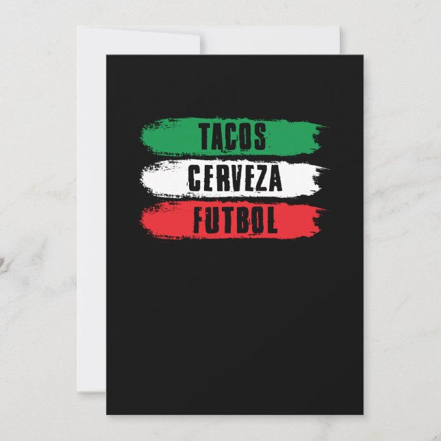 Mexican Tacos Cerveza Futbol Mexico Pride Invitation (Front)