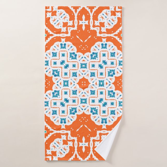 Mexican Talavera: Antique Ceramic Seamless Bath Towel (Bath Towel)