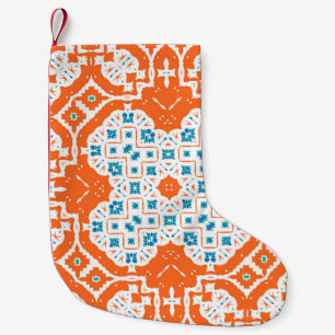 Mexican Talavera: Antique Ceramic Seamless Small Christmas Stocking