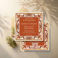 Mexican Talavera brown elegant wedding with RSVP