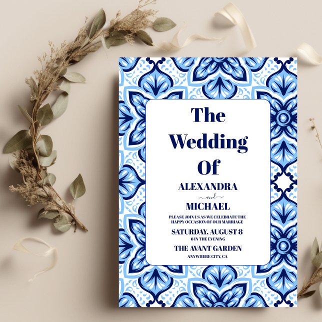 Mexican Talavera Design Wedding Invitation (Creator Uploaded)
