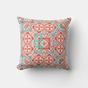Mexican Talavera: Ethnic Tile Collage. Cushion
