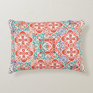 Mexican Talavera: Ethnic Tile Collage. Decorative Cushion