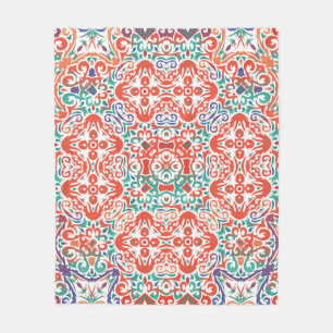 Mexican Talavera: Ethnic Tile Collage. Fleece Blanket