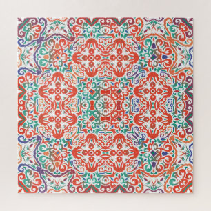 Mexican Talavera: Ethnic Tile Collage. Jigsaw Puzzle