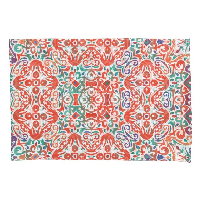 Mexican Talavera: Ethnic Tile Collage. Pillowcase (Front)