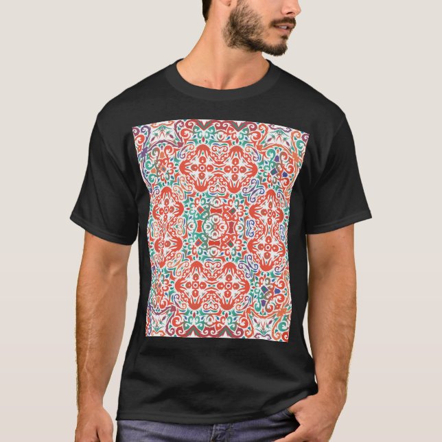 Mexican Talavera: Ethnic Tile Collage. T-Shirt (Front)