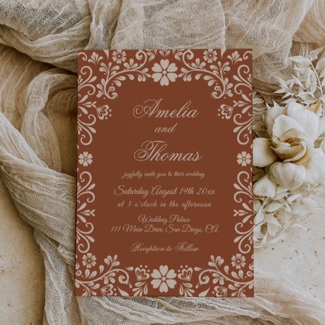Mexican Talavera Floral Wedding  Invitation (Creator Uploaded)
