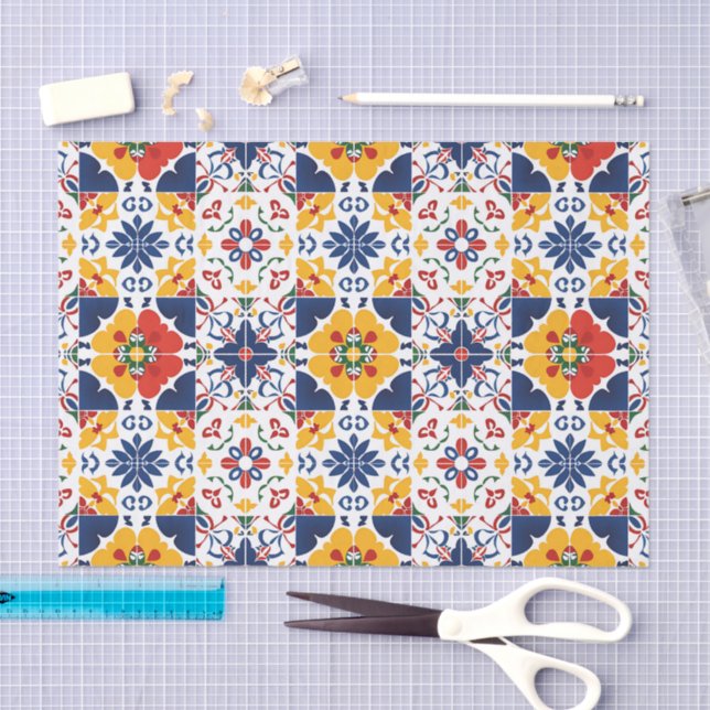 Mexican Talavera Pattern Tissue Paper (Craft)