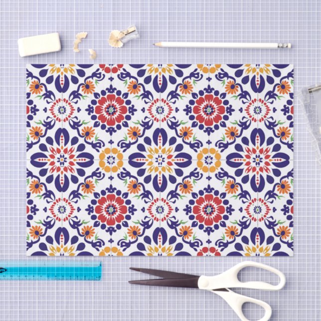Mexican Talavera Pattern Tissue Paper (Craft)
