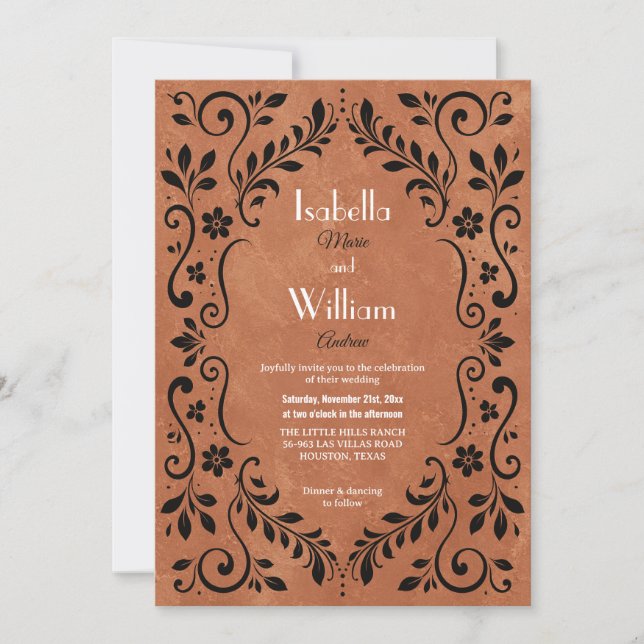 Mexican Talavera Rustic Wedding Invitation (Front)