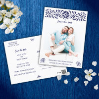 MEXICAN TALAVERA SAVE THE DATE POSTCARD