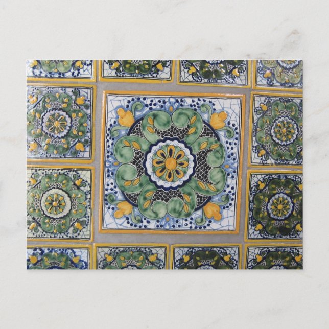 Mexican Talavera style tiles Postcard (Front)