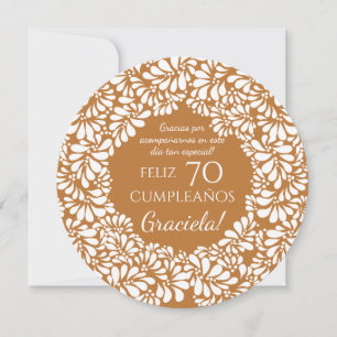 Mexican talavera terracotta birthday party thank invitation