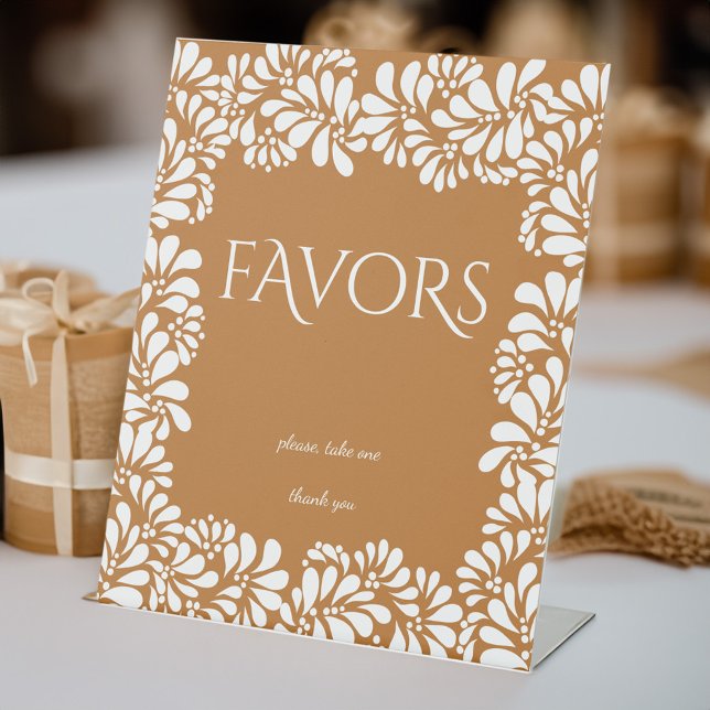 Mexican talavera terracotta bridal shower favours pedestal sign (Mexican talavera terracotta bridal shower favor table personalized pedestal sign custom table signs)