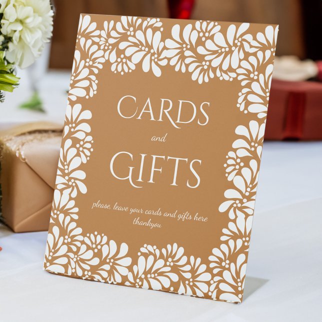 Mexican talavera terracotta bridal shower gifts pedestal sign (Mexican talavera terracotta bridal shower gifts table pedestal sign personalized signs)