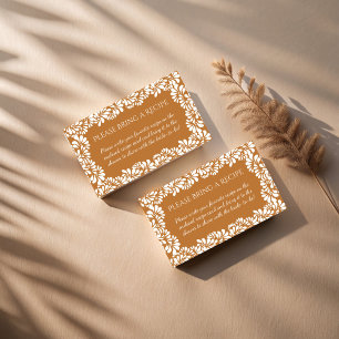 Mexican talavera terracotta bridal shower recipe enclosure card