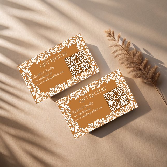 Mexican talavera terracotta qr gift registry enclosure card (Mexican talavera terracotta qr gift registry enclosure card)