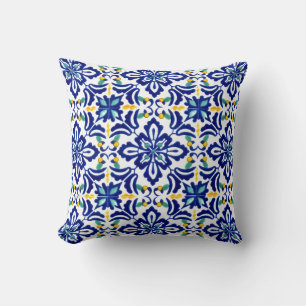 Mexican Talavera Terracotta Tile Design No. 10 Cushion