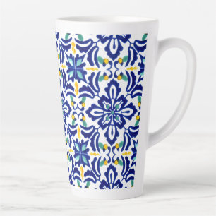 Mexican Talavera Terracotta Tile Design No. 10 Latte Mug