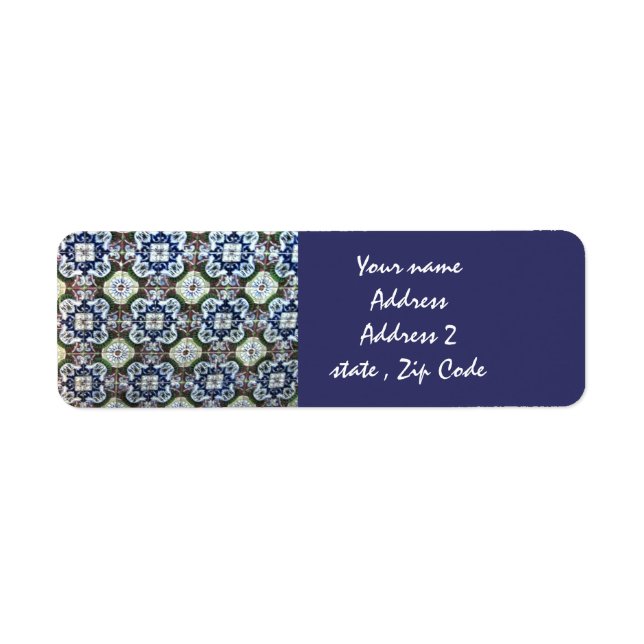 Mexican Talavera tile design address labels (Front)