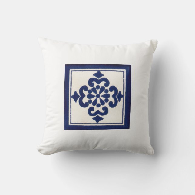 Mexican Talavera Tile double-sided throw pillows (Front)