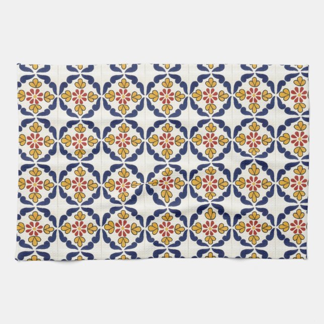 Mexican Talavera Tile Tea Towel (Horizontal)