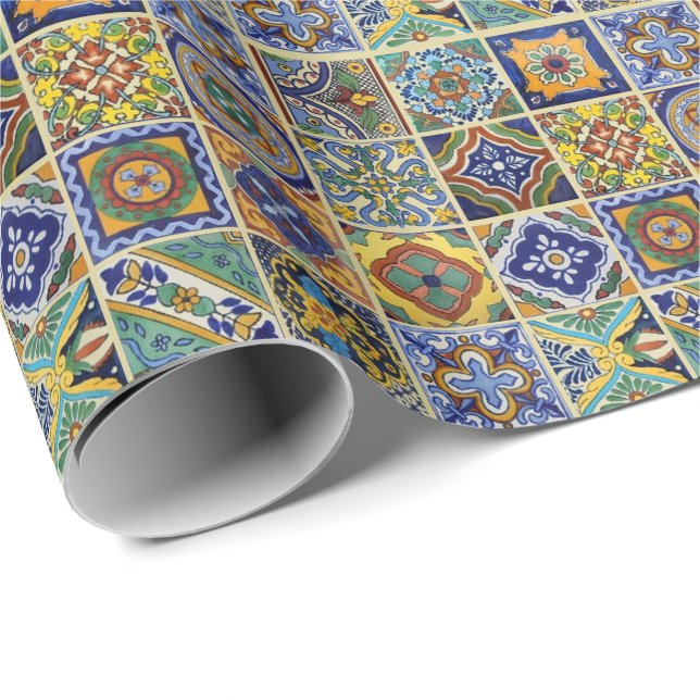 Mexican Talavera Tiles Wrapping Paper (Roll Corner)