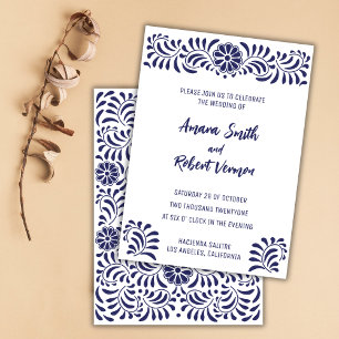 Mexican Talavera wedding invitation