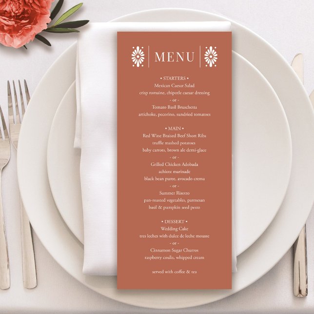 Mexican Terra Cotta Wedding Menu (Mexican Terra Cotta Wedding Menu)
