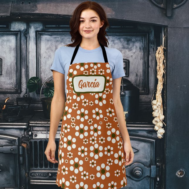 Mexican terracotta floral flowers apron (Creator Uploaded)