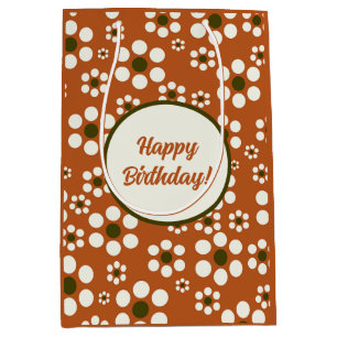 Mexican terracotta floral flowers medium gift bag