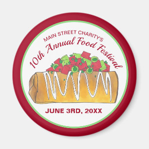 Mexican Tex Mex Food Festival Chimichanga Magnet