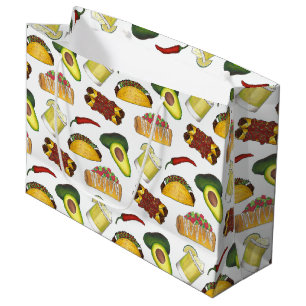 Mexican Tex Mex Food Taco Enchilada Chimichanga Large Gift Bag