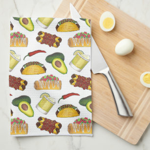 Mexican Tex Mex Food Taco Enchilada Chimichanga Tea Towel