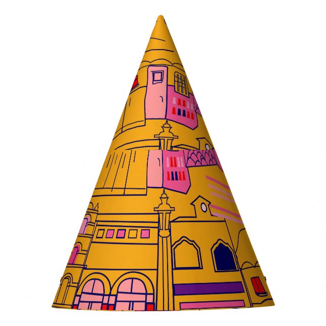 Mexican Textile Seamless Pattern Design Party Hat (Front)