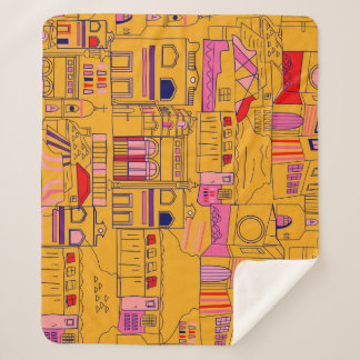 Mexican Textile Seamless Pattern Design Sherpa Blanket