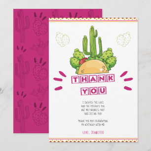 Mexican Thank you Taco Cactus Card