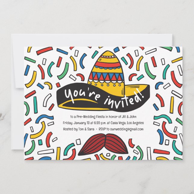 Mexican Theme Rehearsal Dinner Invitation (Front)