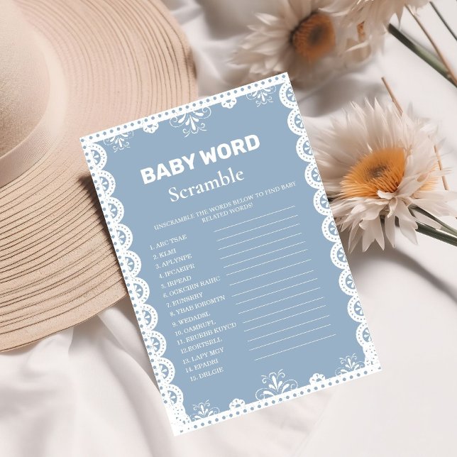 Mexican Theme word scramble baby shower game card (Creator Uploaded)