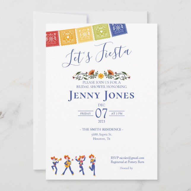 Mexican Themed Bridal Shower Invite (Front)