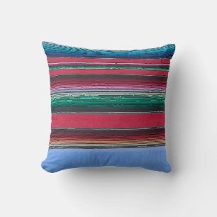 Mexican Tile Blue Lines Cushion