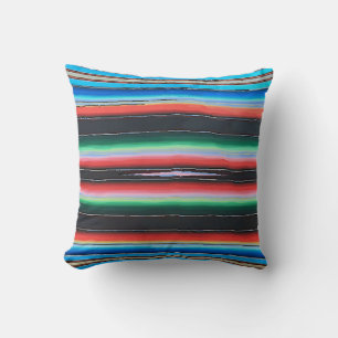 Mexican Tile Blue Lines Cushion