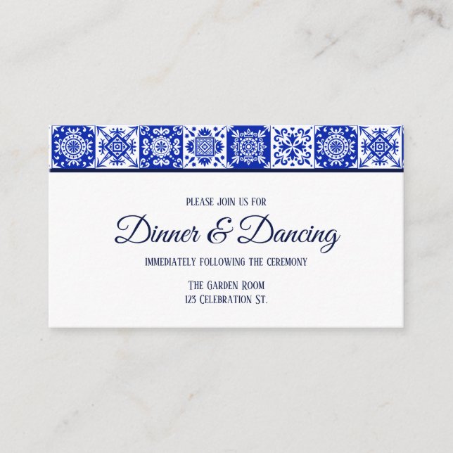 Mexican Tile Reception Enclosure Card (Front)
