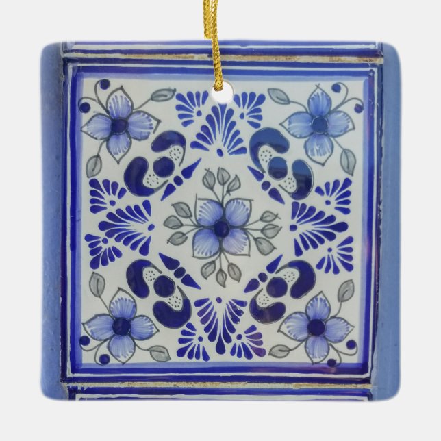 Mexican Tile | Talavara |  Mexico Ceramic Ceramic Ornament (Front)