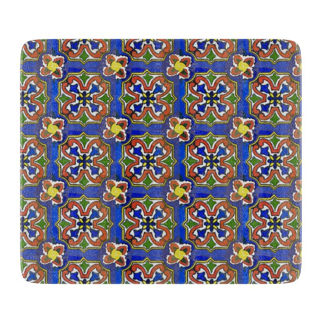 Mexican Tile Vintage Style Cutting Board (Front)