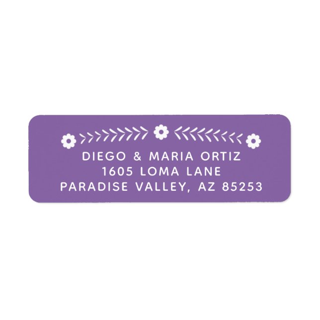 Mexican Tissue Paper Banner Return Address Labels (Front)