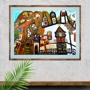 Mexican Town White Church Traditions Poster