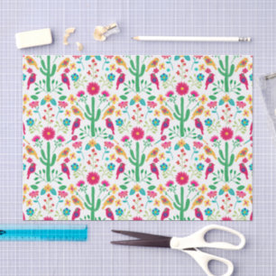 Mexican Traditional Floral Folk Art Bright Colors Tissue Paper